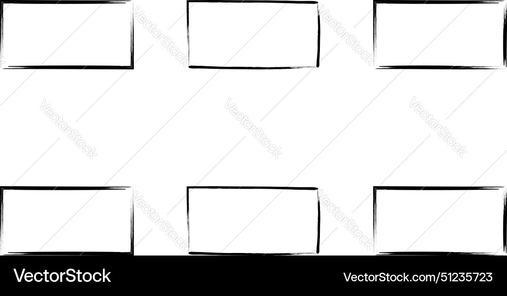Horizontal rectangle shape thin line grunge Vector Image