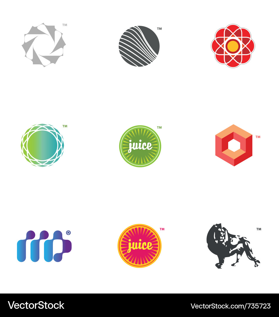Icon Set - Circular Elements vector image