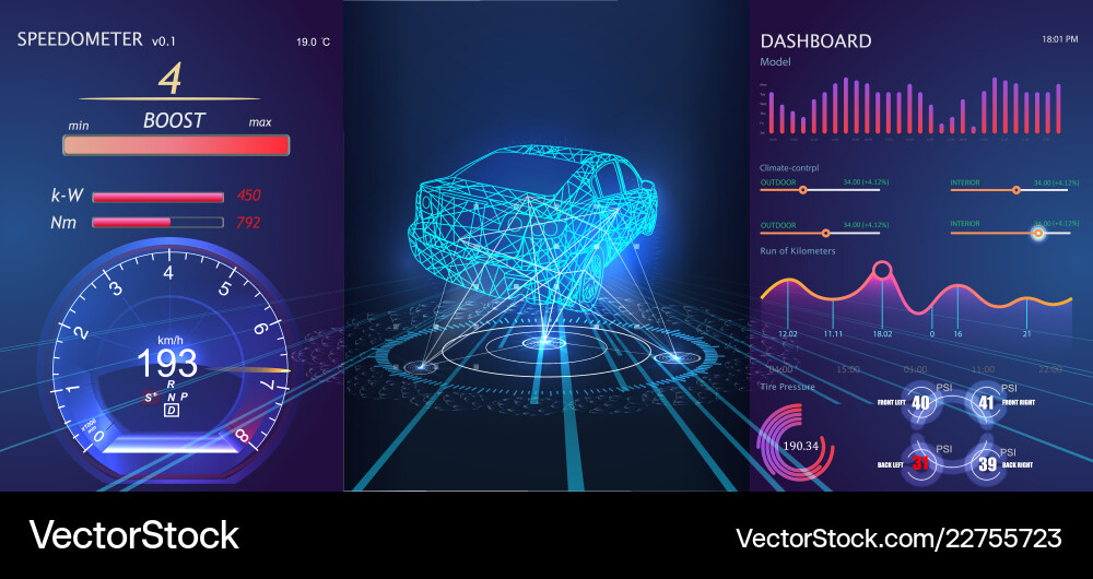Modern Futuristic HUD UI Vector Image