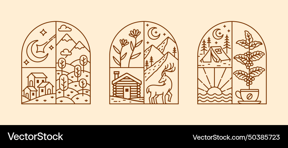 Natural view in the form of a window Vector Image
