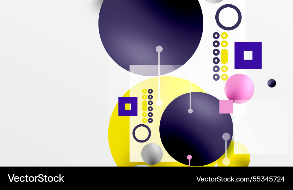 Circles and elements geometric abstract background Vector Image