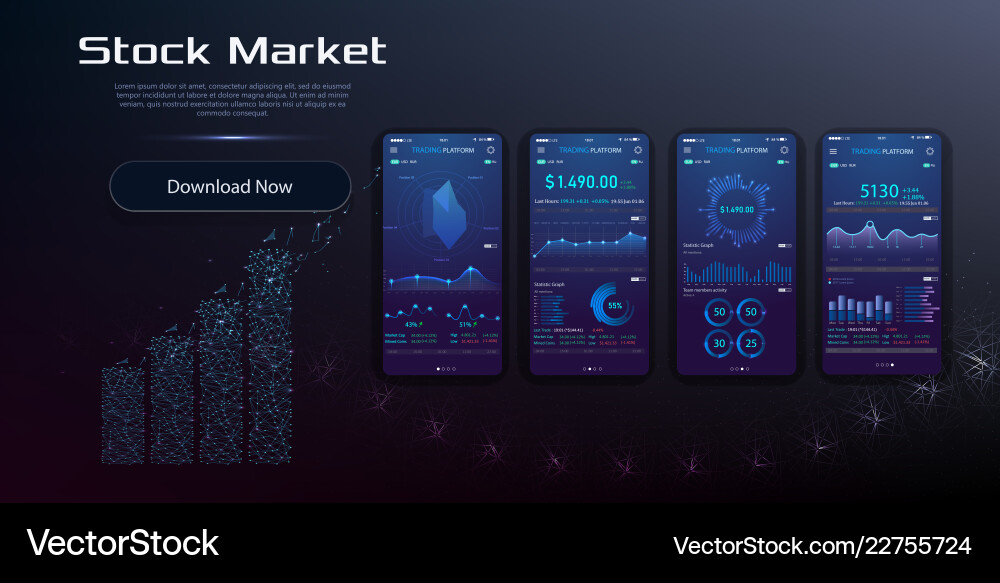 Cryptocurrency Dashboard UI App vector image