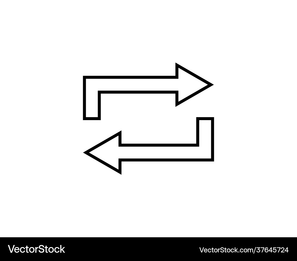 Double reverse arrow replace icon exchange linear vector image