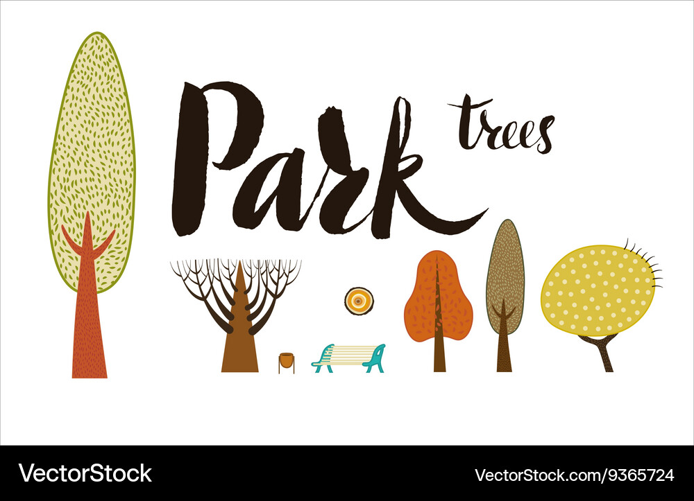 Forest trees set Vector Image