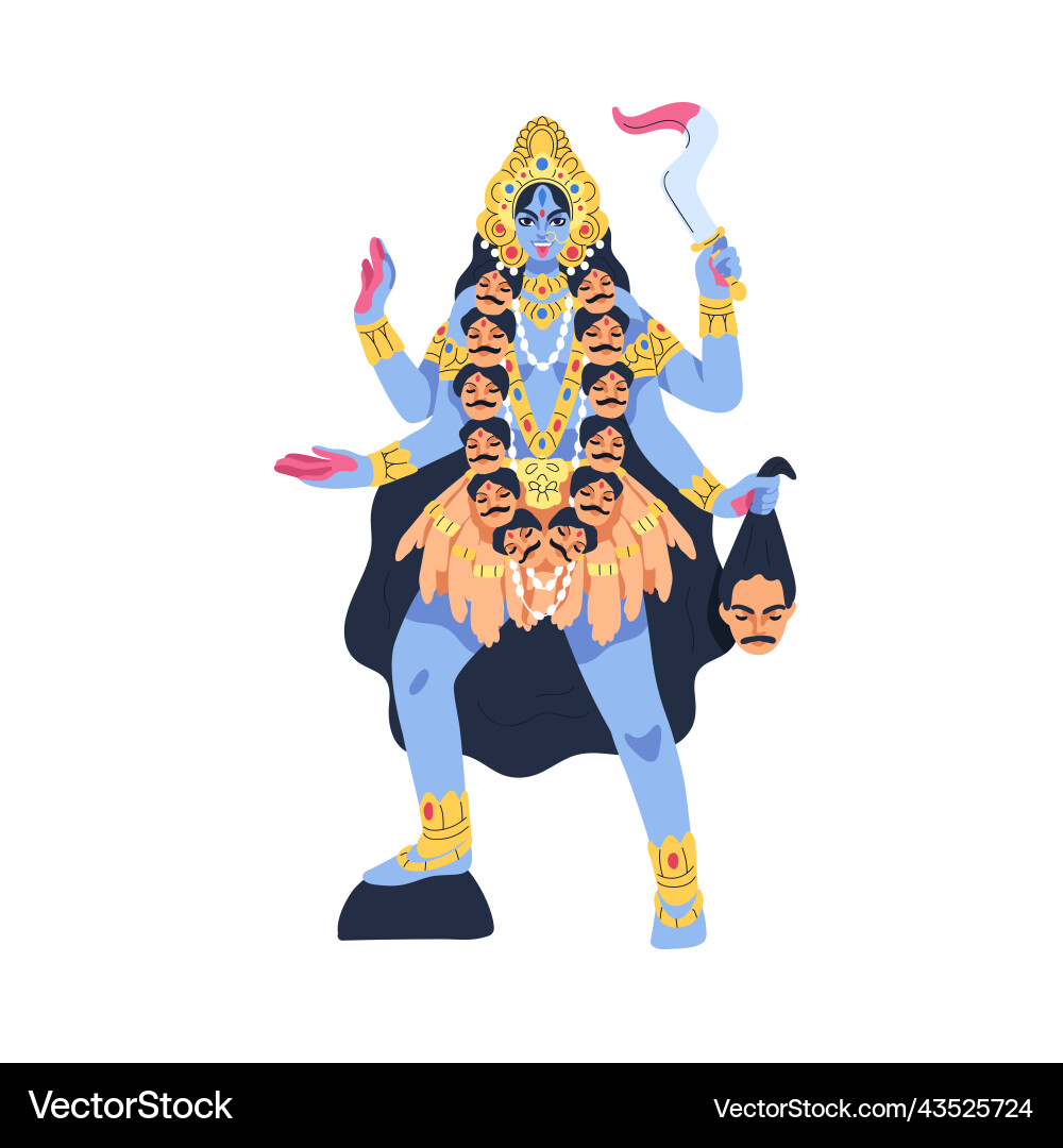 Kali indische Göttin der Hinduismus hinduistischen Weibchen Kali indische Göttin der Hinduismus hinduistischen Weibchen vektorbild