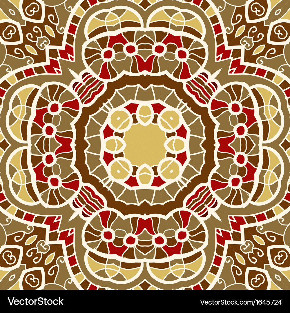 Ornamental round seamless pattern with many Vector Image