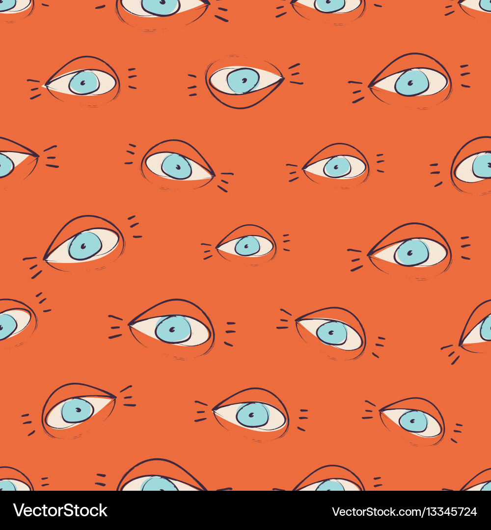 Sketchy Open Eye Pattern vector image