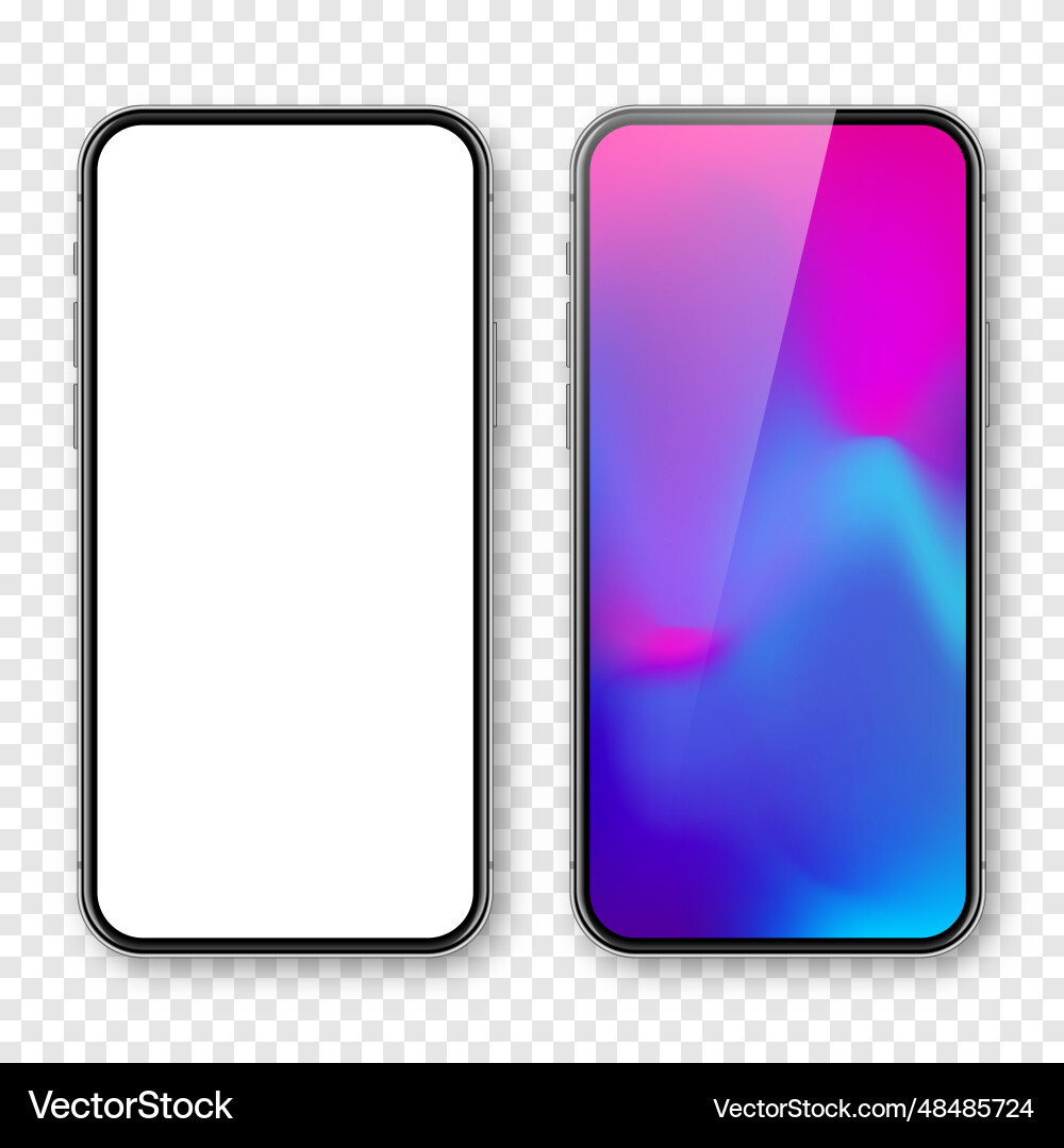 Smartphone with blank touch screen and abstract Vector Image