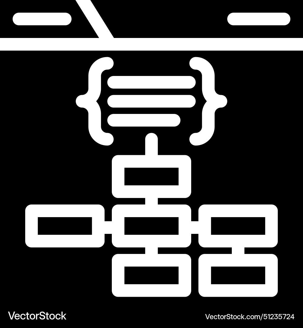 Structured data markup seo glyph icon Structured data markup seo glyph icon vector image
