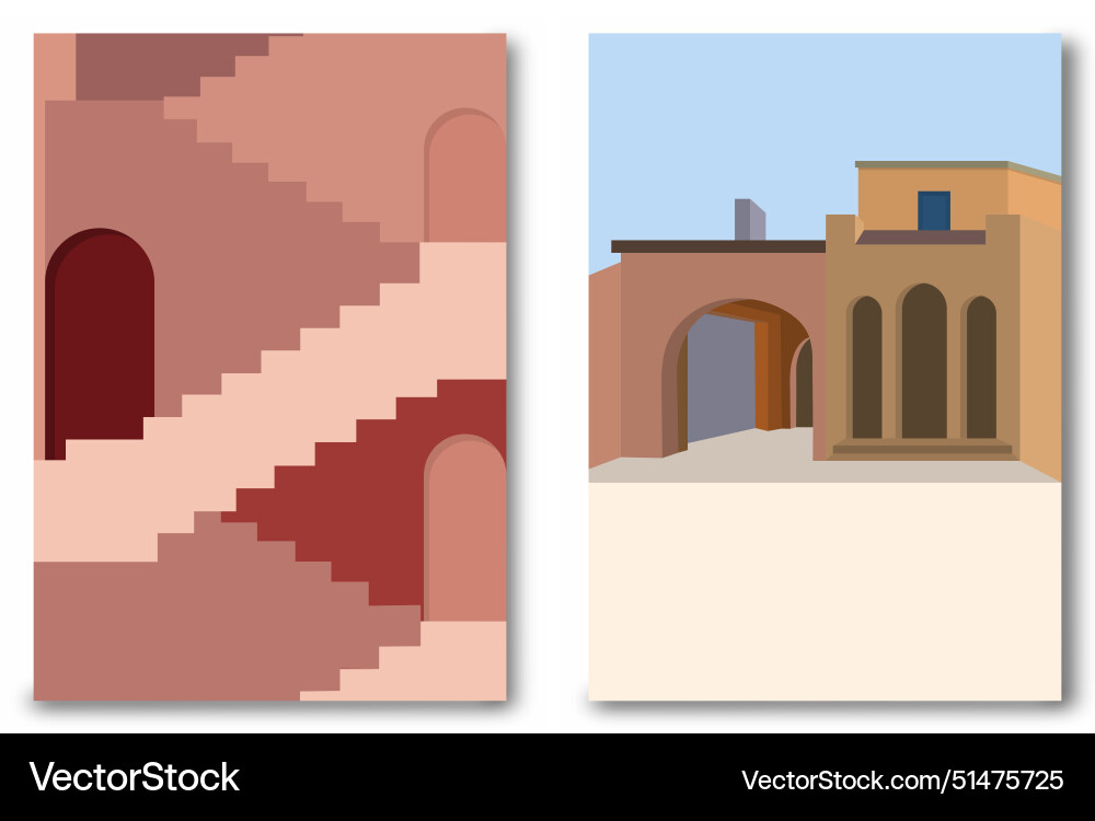 Abstract architecture in the mediterranean style Abstract architecture in the mediterranean style Vector Image