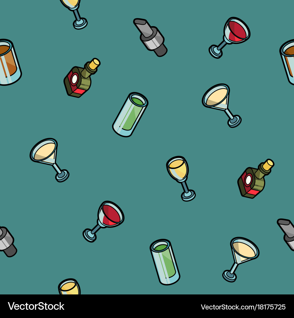 Bar color outline isometric pattern vector image