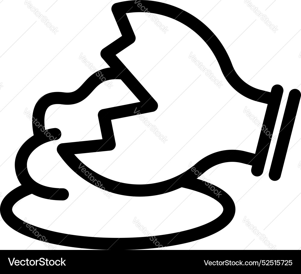 Broken lightbulb lying on a puddle of mercury Broken lightbulb lying on a puddle of mercury vector image