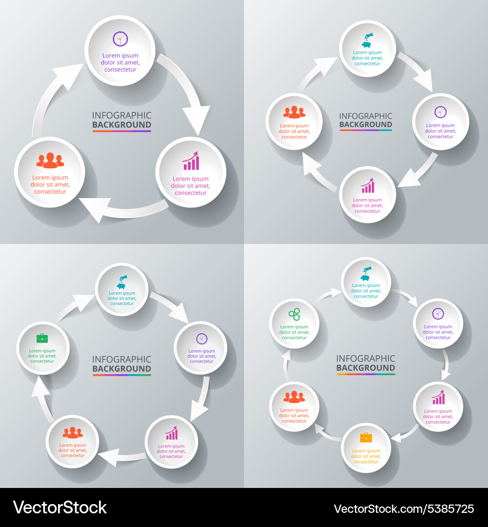 Circular Arrows for Data Visualization vector image