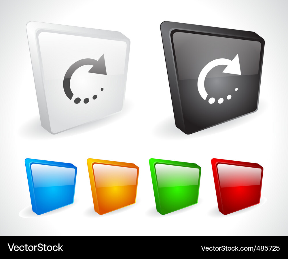 Color 3d buttons for web Vector Image