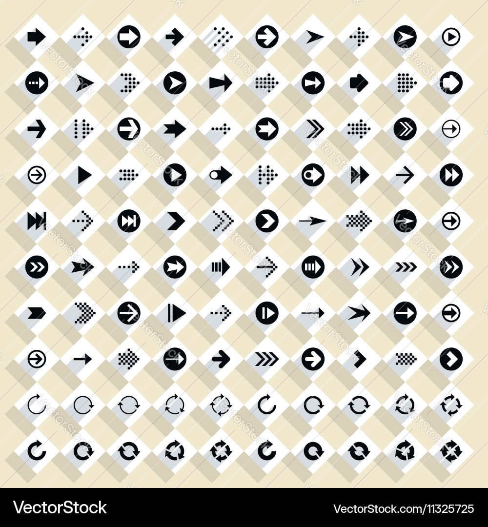 Flat arrow icon rhombus web button Vector Image