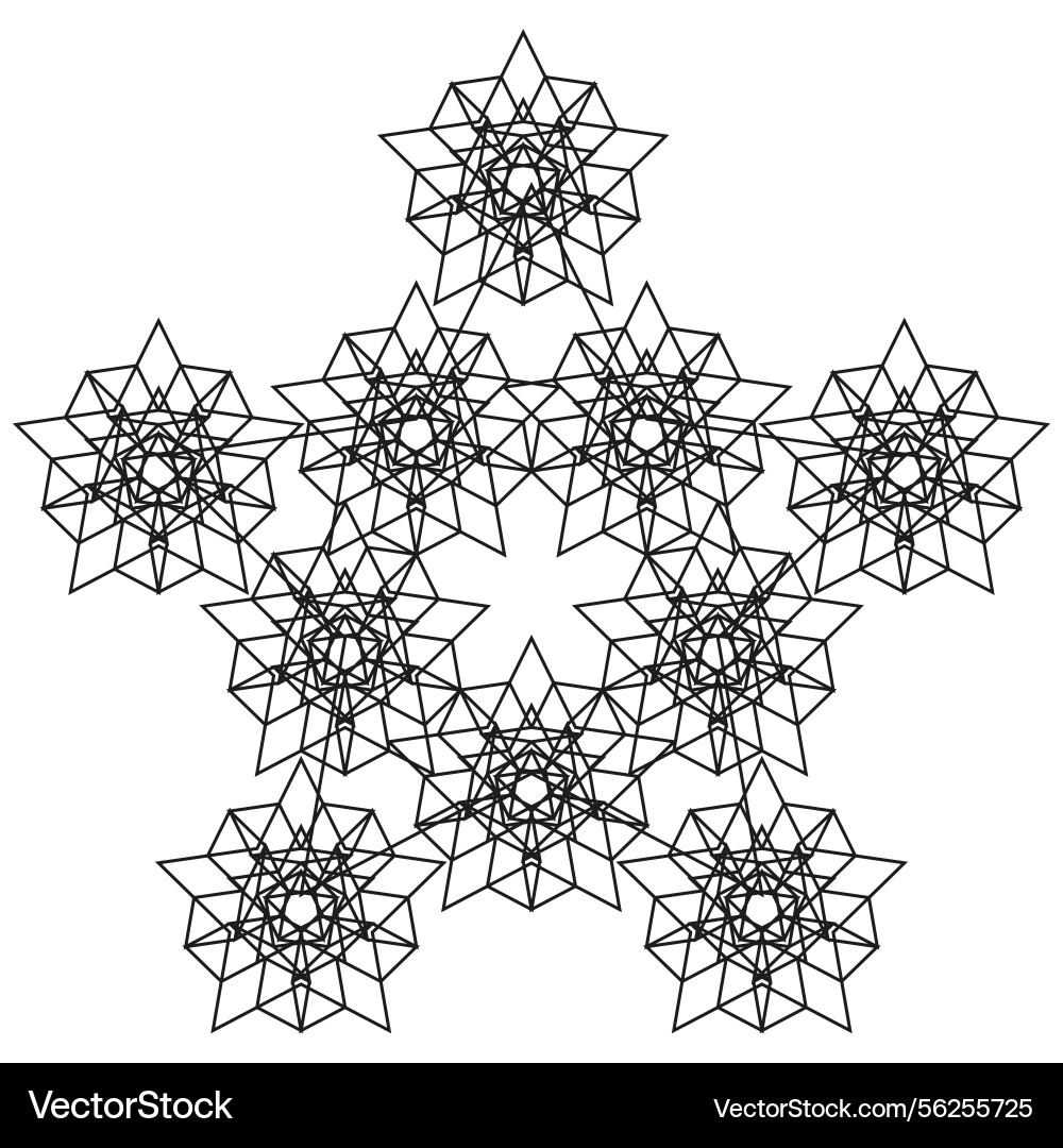 Geometric star pattern pointed line shapes Geometric star pattern pointed line shapes vector image