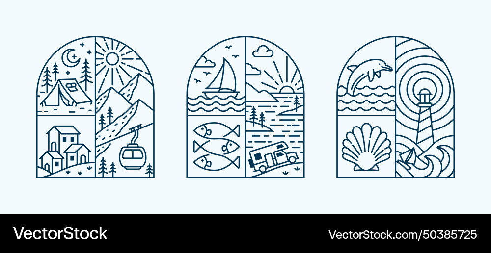 Natural view in the form of a window vector image