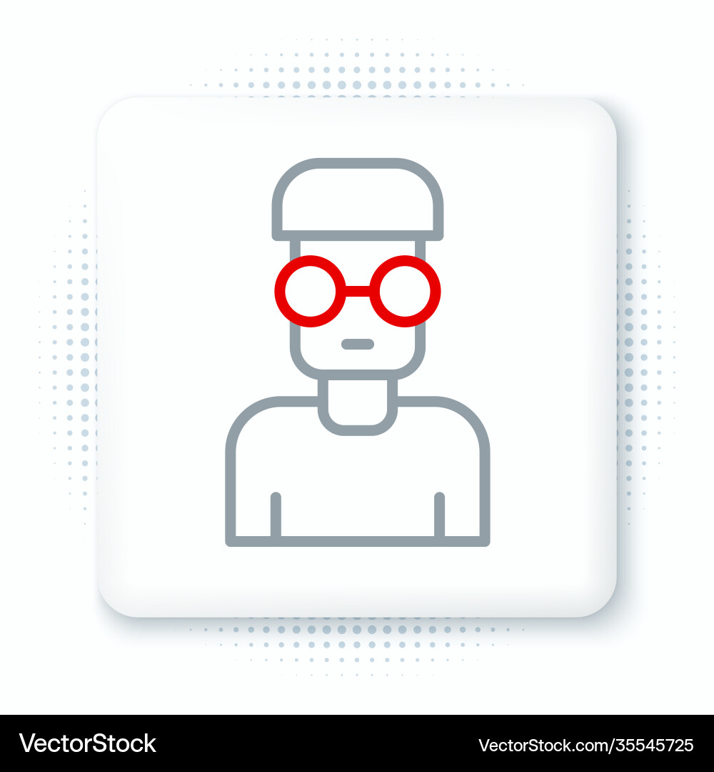 Nerd Geek Icon - Smart Man with Glasses vector image