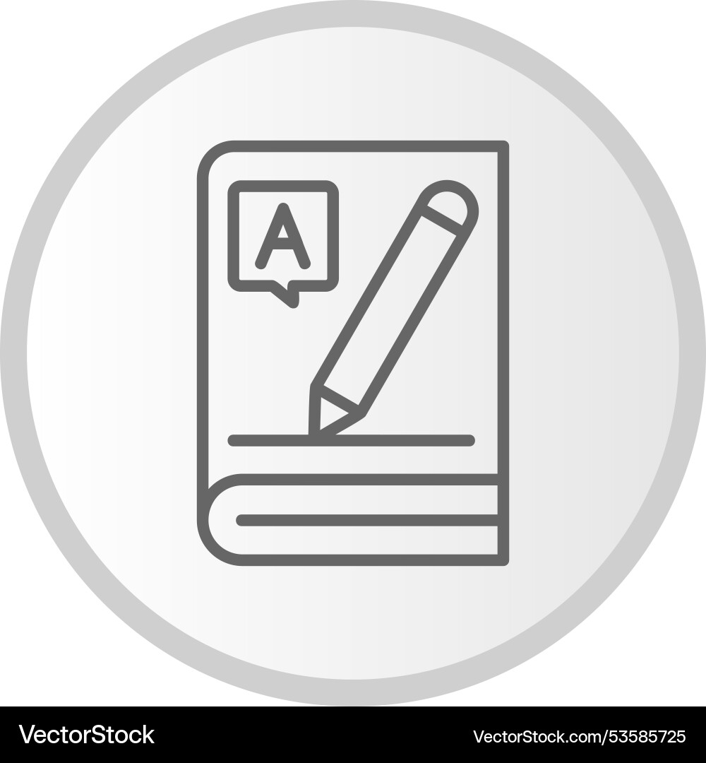 Notebook line circle grey icon vector image