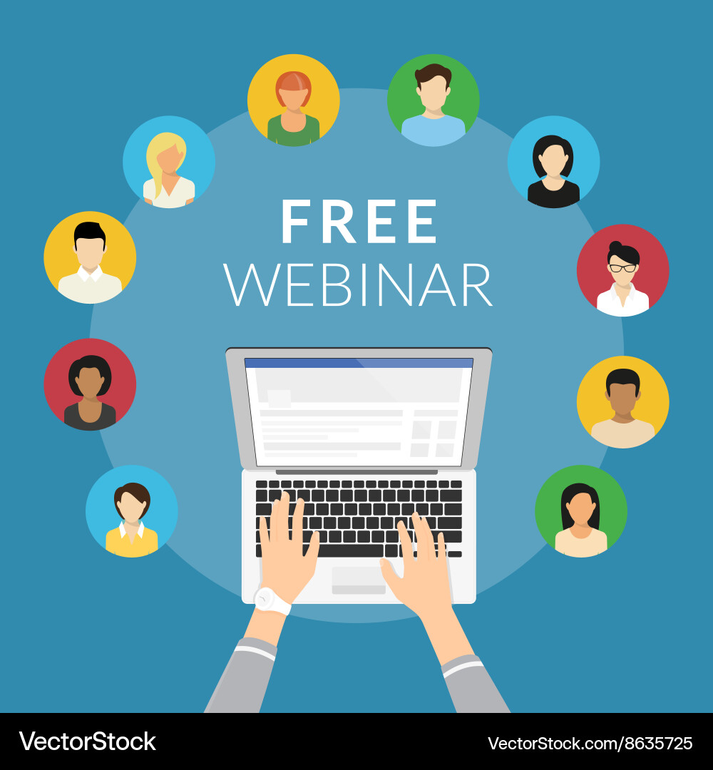 Online Learning Webinar Vector Image
