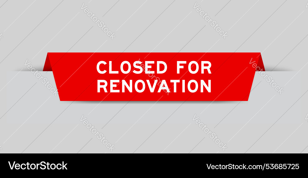 Red color inserted label with word closed Vector Image