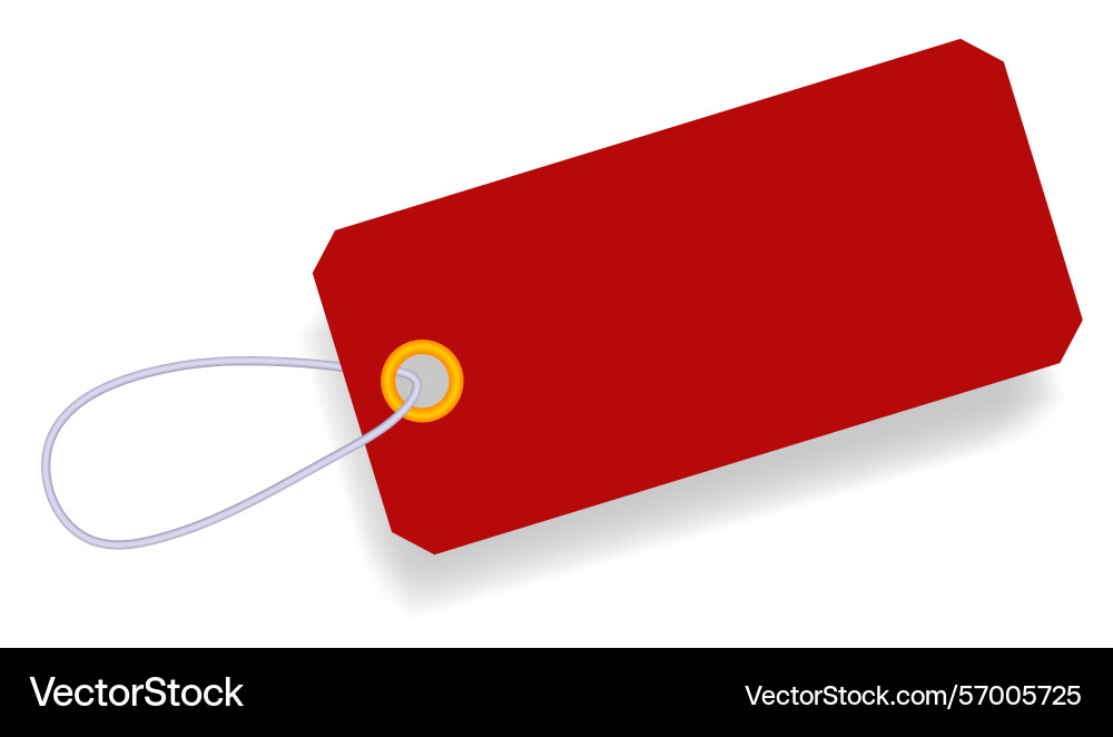 Red price tag with string 3d rendering Red price tag with string 3d rendering vector image