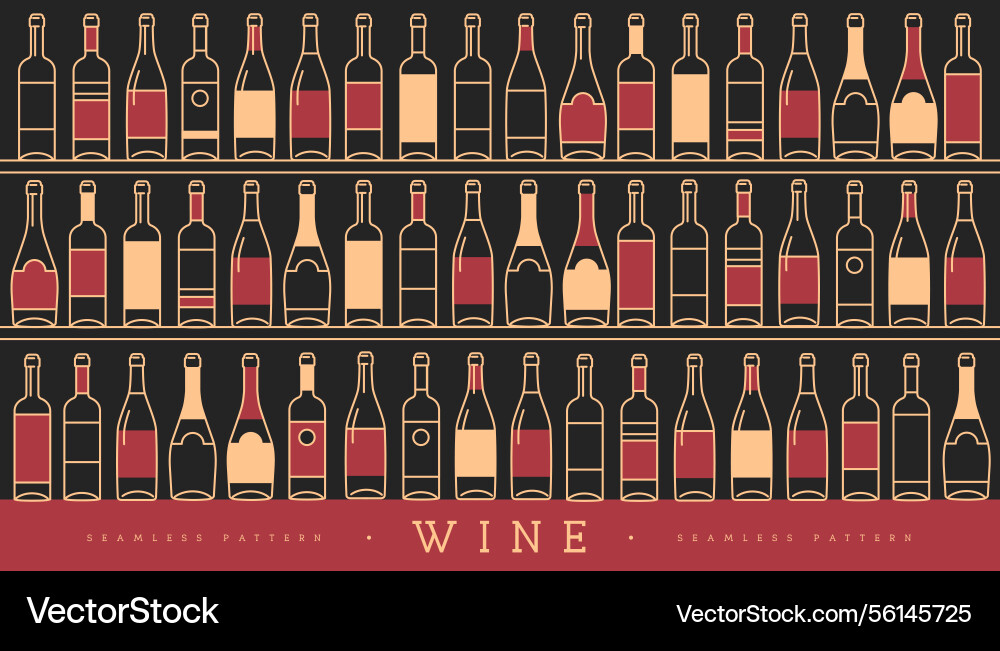Seamless pattern with various wine bottles Seamless pattern with various wine bottles vector image