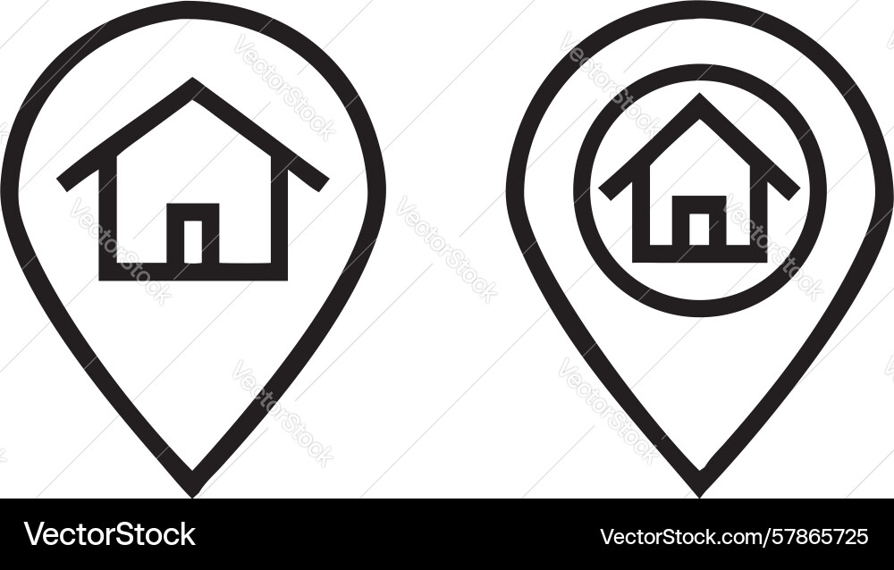 Simple home location pins icons design generative Vector Image