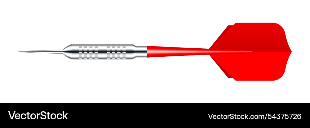 Dart arrow with metal tip and shadow Dart arrow with metal tip and shadow vector image