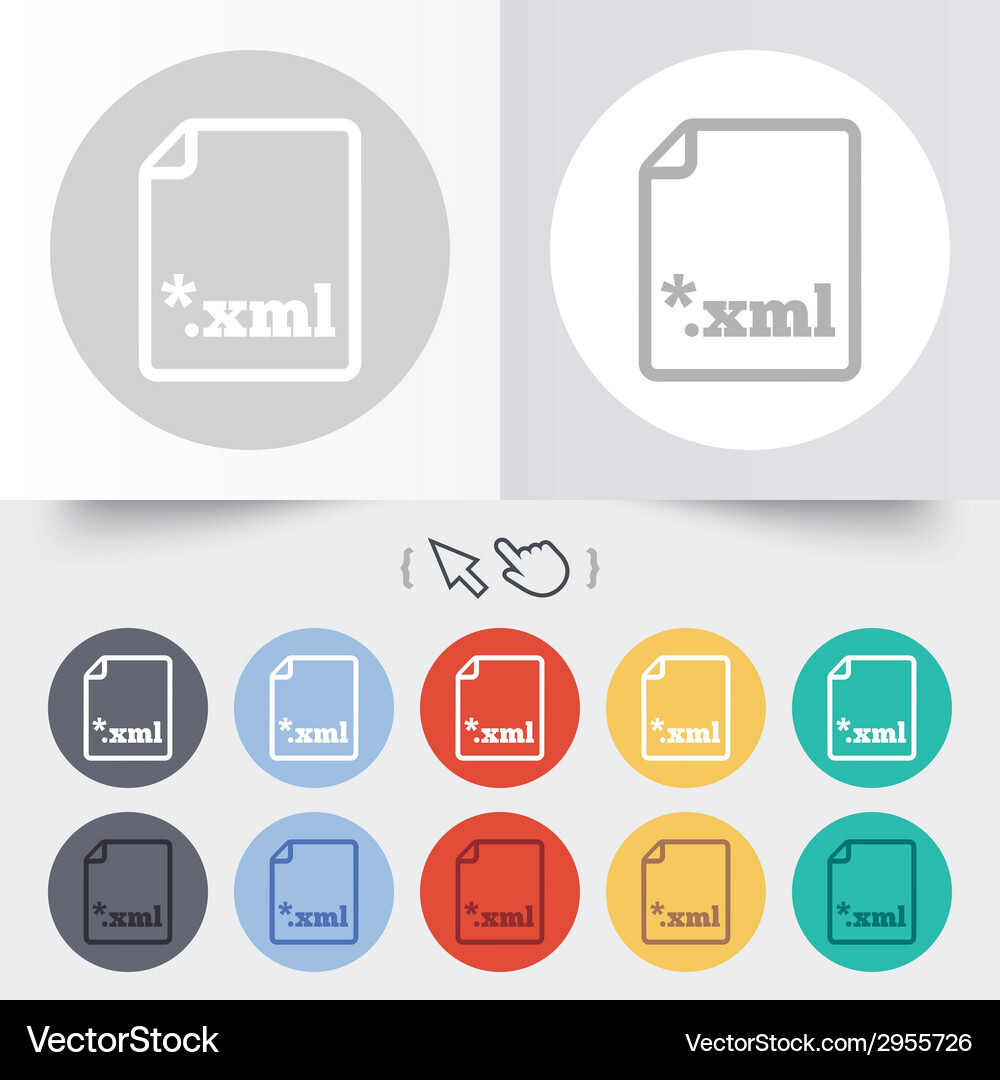 File document icon download xml button Vector Image