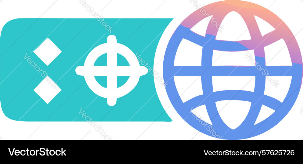 Global solutions icon with plus symbol and globe Vector Image