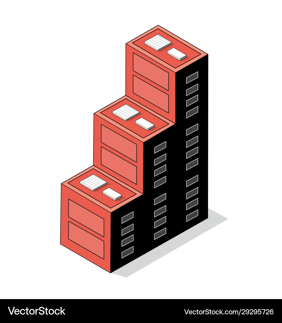 Isometric 3d module block district part Isometric 3d module block district part vector image