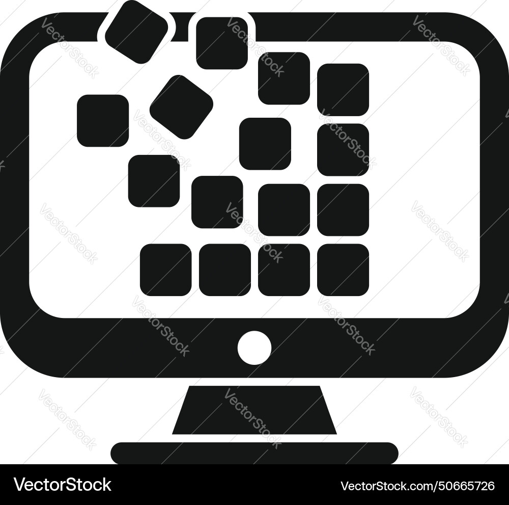 Monitor data storage icon simple shutter vector image