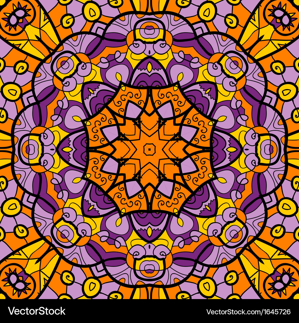 Ornamental round seamless pattern with many Vector Image