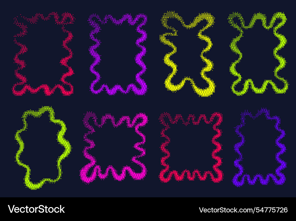 Pixel pattern texture wavy frame bitmap dotted Pixel pattern texture wavy frame bitmap dotted vector image