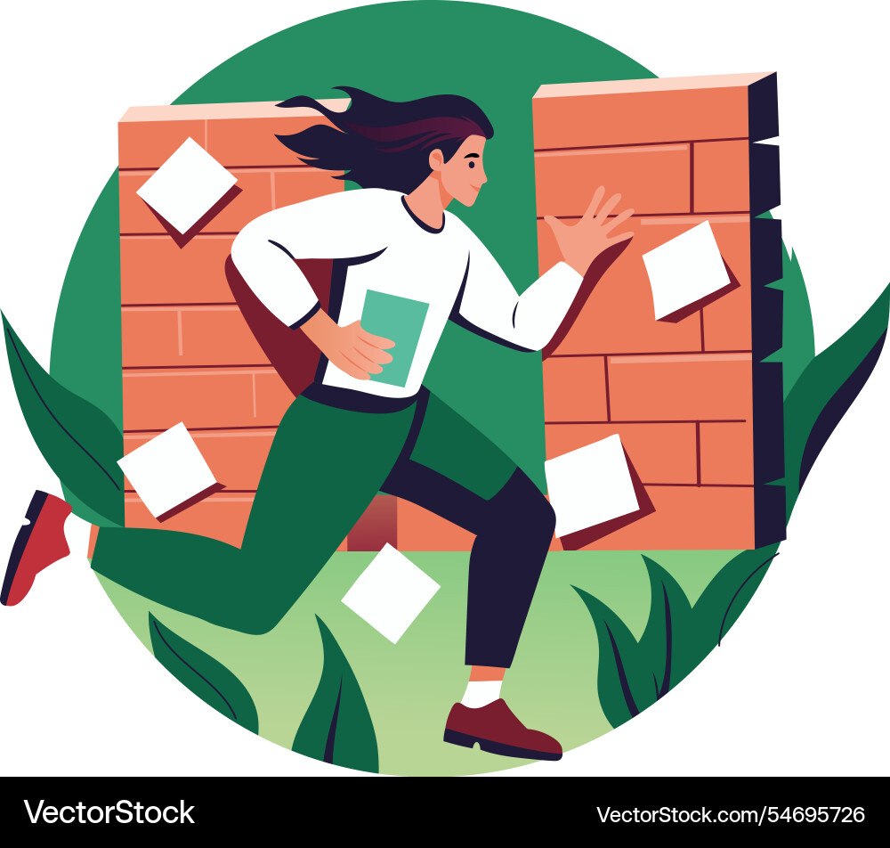 Task blocking flat of a character Vector Image