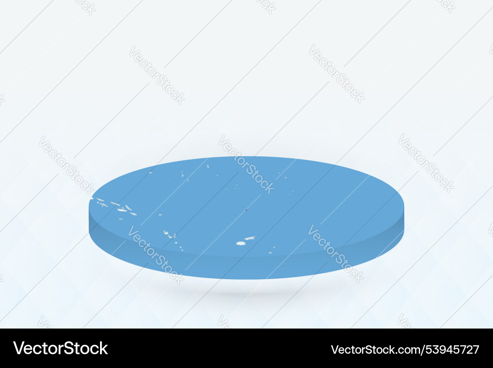 3d isometric map highlighting tuvalu in red vector image