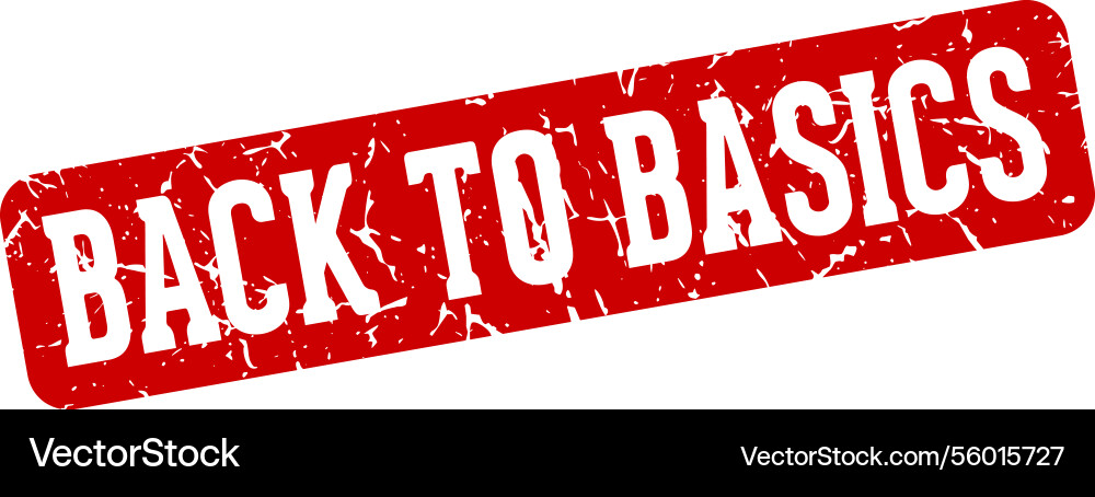 Back to basics rectangular sign vector image