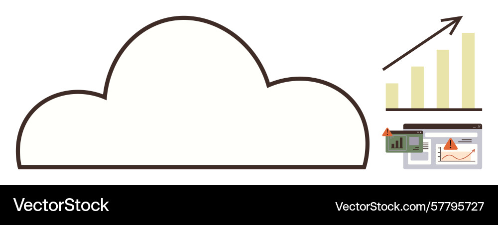 Cloud storage supporting data analysis and growth Cloud storage supporting data analysis and growth vector image