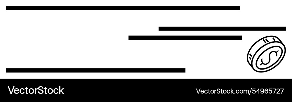 Coin rolling with speed lines to convey fast Vector Image