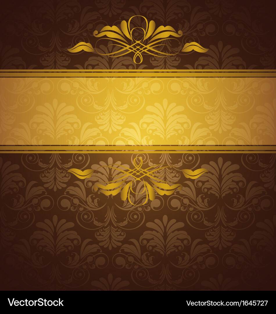 Floral Baroque Card Background Vector Image