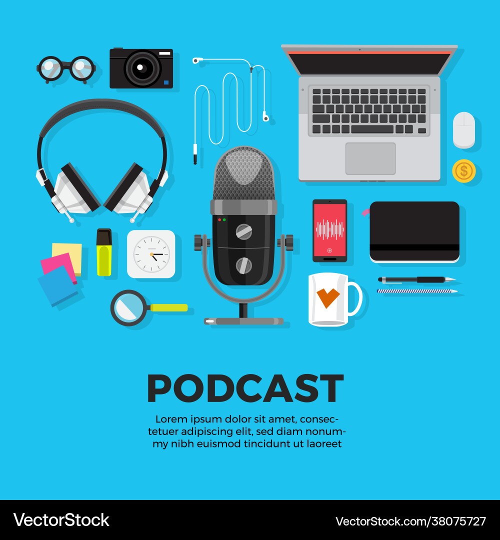 Podcast 12 Royalty Free Vector Image - VectorStock
