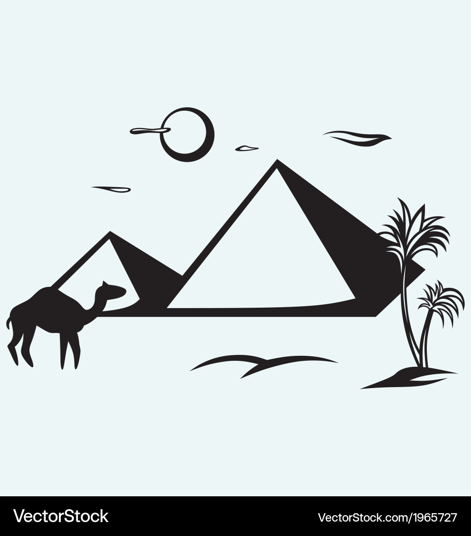 Pyramids in egypt Royalty Free Vector Image - VectorStock