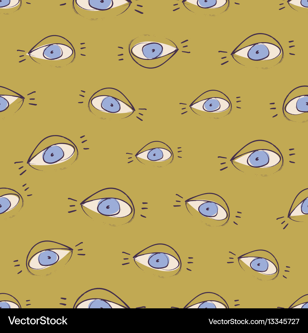 Sketchy Open Eyes Pattern vector image