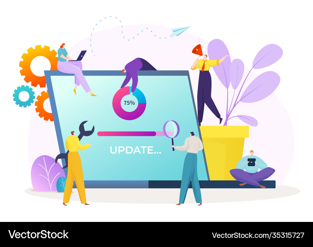 System Update Progress - Digital Software Vector Image