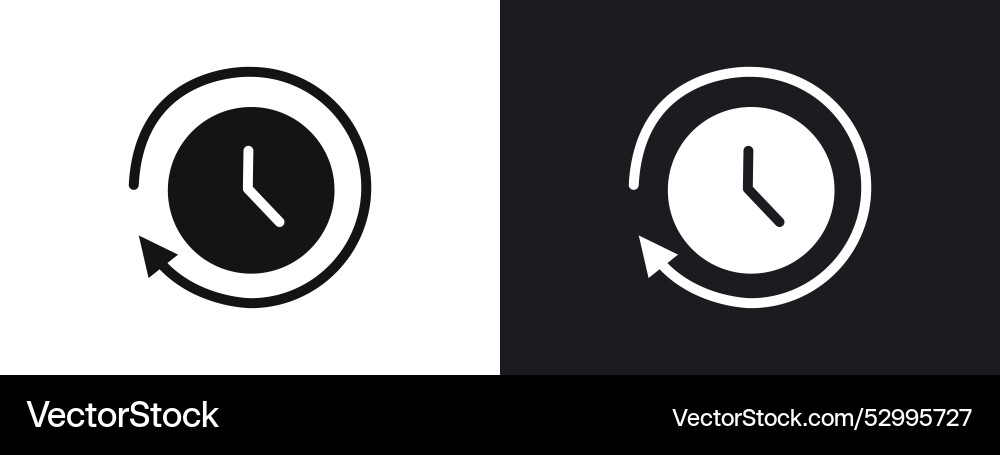 Time passing icon linear graphics set in black vector image