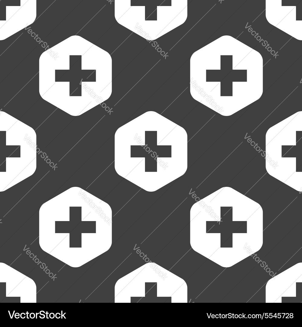 Black hexagon plus pattern Vector Image