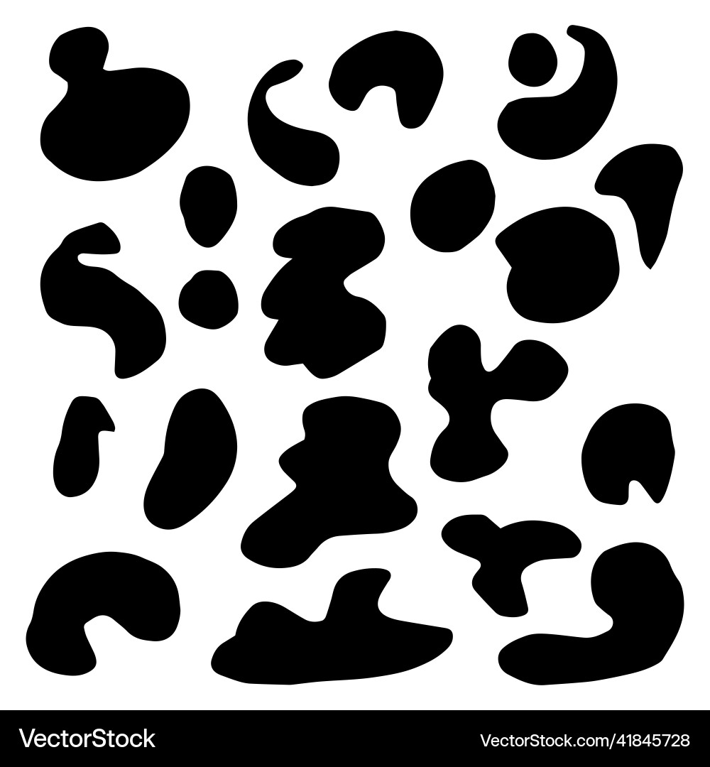 Blob shapes set random blotch inkblot stone Blob shapes set random blotch inkblot stone vector image