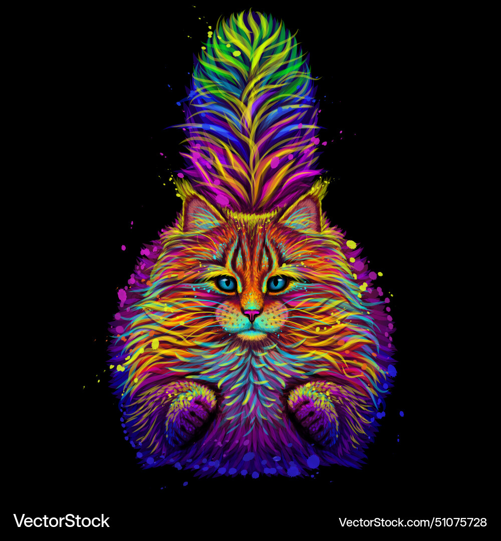 Cat abstract multicolored image Cat abstract multicolored image vector image
