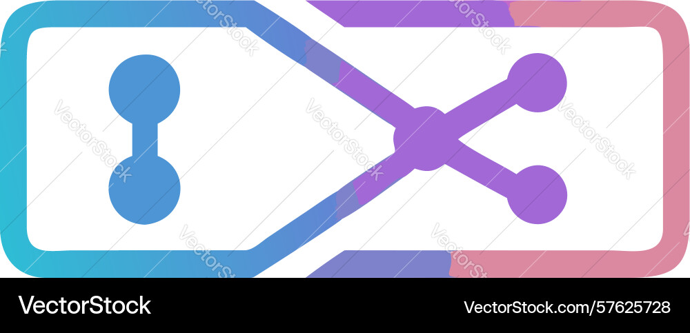 Digital connection points icon for network data vector image